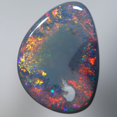 SOLID SEMI BLACK OPAL Sparkling fire surrounds black opal